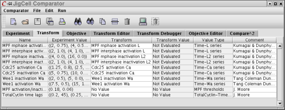 Loading Comparator transforms